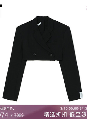 IT ROKH女装短款西装夹克复古时尚双排扣千鸟格纹外套5CA129XJ