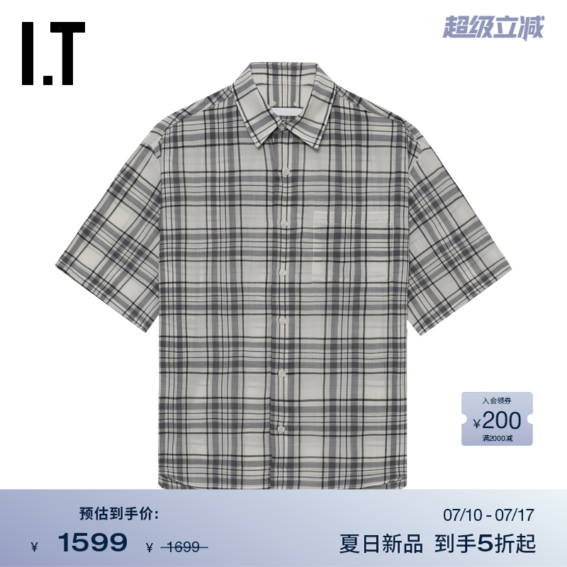 ITSOPH.SOPHNET.格纹短袖衬衫