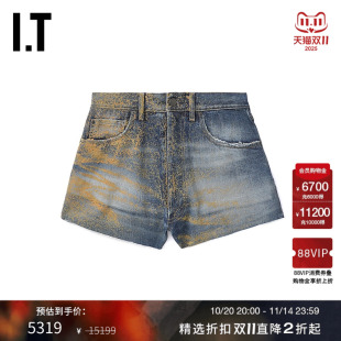 新款 牛仔短裤 Margiela女装 甜酷街头感做旧效果907656XL Maison