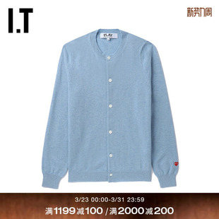 COMME des GARÇONS川久保玲女装 羊毛衫 PLAY 纯色针织开衫 CDG