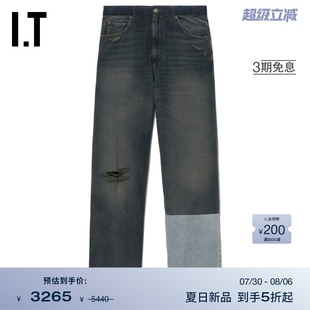 新款 Margiela男装 牛仔长裤 0017 潮酷有型拼接直筒裤 MM6 Maison
