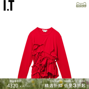 IT CDG COMME des GARCONS女装立体褶饰设计长袖上衣新款GQT010XQ