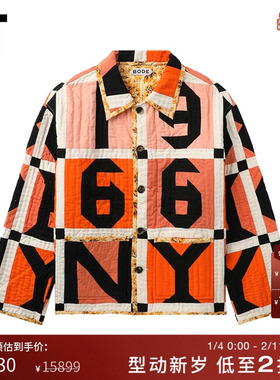 IT BODE男装翻领排扣夹克新款复古摩登文艺风满印外套3OW025ML