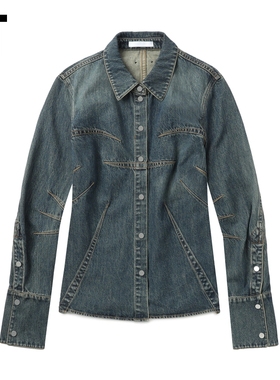 IT HELMUT LANG女装牛仔衬衫新款复古质感合身水洗上衣DW5015XP