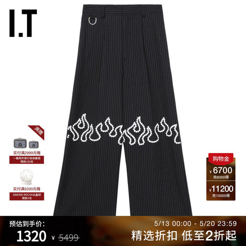 ITTENDERPERSON竖条纹阔腿裤