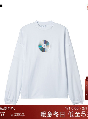 IT VETEMENTS女装廓形长袖T恤新款光盘图案装饰宽松上衣LS780WXP