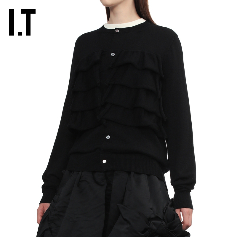 IT合身羊毛针织开衫复古气质