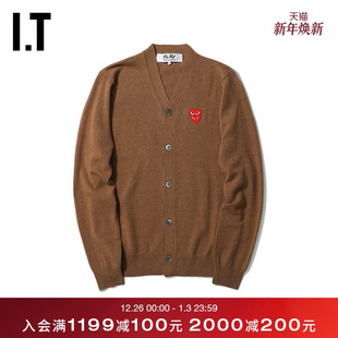 COMME PLAY des GARÇONS川久保玲男装 爱心刺绣 针织开衫 CDG