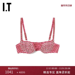 IT Area Nyc女装吊带胸衣热辣性感钻饰格纹内衣式上衣41138XI