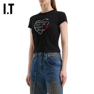 IT Andersson Bell女装合身短袖T恤新款时尚简约短上衣1418WBXQ