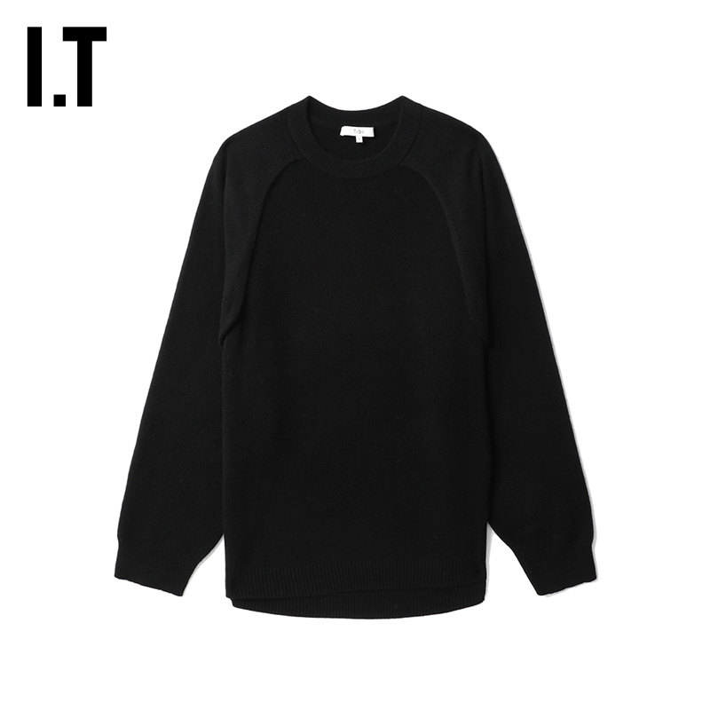 ITTibi纯色圆领针织衫