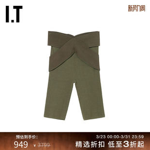 时髦简约交叠拼接紧身打底裤 针织短裤 LEE女装 081S22XI DION