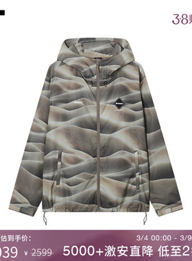 IT F.C.REAL BRISTOL男装连帽拉链夹克新款户外风满幅图案薄外套