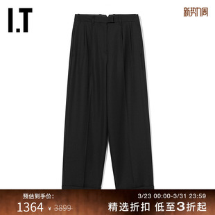 新款 149914XM 阔腿裤 裤 纯色西装 长裤 卷边西裤 bone女装 rag