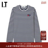 CDG GARCONS川久保玲情侣条纹长袖 PLAY COMME des T恤清爽时尚