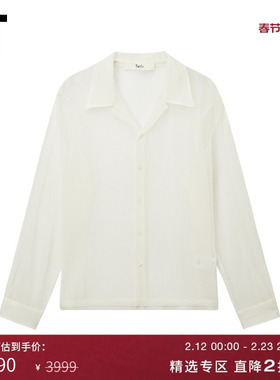 IT SEFR男装轻薄长袖衬衫新款摩登质感随性翻领微透上衣JAGOULMO