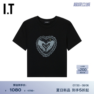 T恤新款 We11Done女裝 合身短袖 復(fù)古甜酷圖案印花短上衣794WBKXO