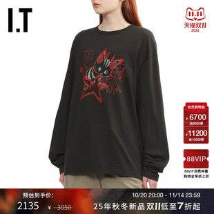 个性 T恤新款 宽松长袖 潮趣卡通图案印花上衣762UCH We11Done女装