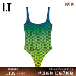 渐变色连体泳衣泳装 WHITE™女装 043155XI OFF