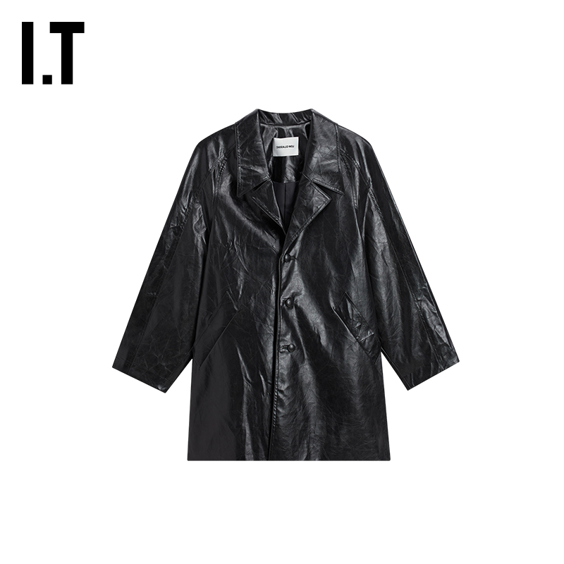 ITLOWCLASSIC中长款仿皮夹克