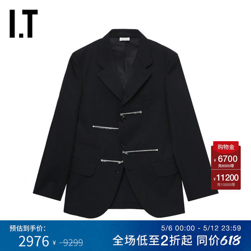 IT饰拉链西装夹克外套