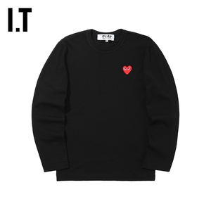 IT CDG PLAY COMME des GARCONS川久保玲男装长袖T恤爱心logo刺绣