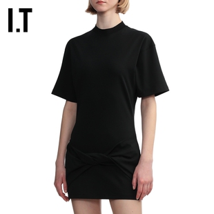 扭结设计短袖 WHITE™女装 连衣裙140010XM OFF