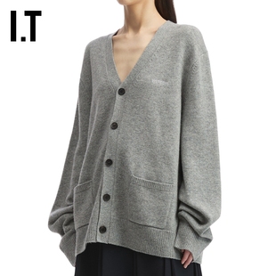IT We11Done女装宽松针织开衫新款随性日常纯色针织外套616UGYXP