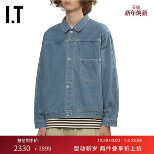 休闲率性水洗排扣外套SA082EMP 翻领牛仔夹克新款 nanamica男装