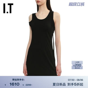 不對(duì)稱連衣裙新款 LANG女裝 時(shí)尚 HELMUT 甜辣飾袢帶背心裙短裙