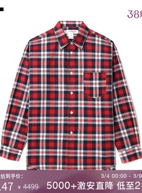 IT CDG COMME des GARCONS SHIRT男装长袖格纹衬衫复古学院派衬衣