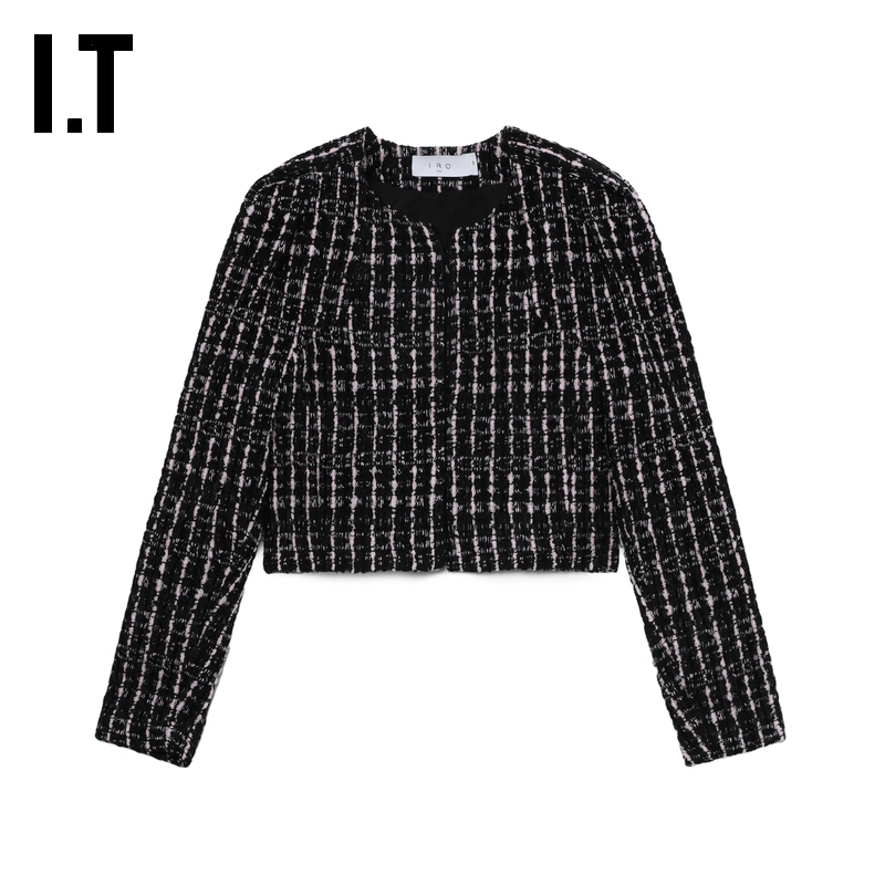 ITIRO合身短款粗花呢夹克