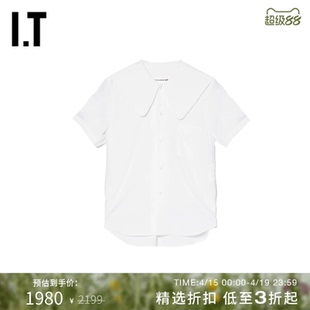 IT CDG COMME des GARCONS GIRL女装海军领短袖衬衫时尚少女系