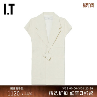 宽松马甲新品 无袖 气质通勤纯色廓形翻领外搭01RENAXK IRO女装