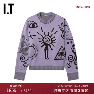 IT Stella McCartney女装针织衫新品潮流创意图案嵌花毛衣6K0493X