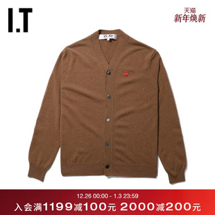 COMME PLAY des GARÇONS川久保玲男装 爱心缝饰 羊毛开衫 CDG