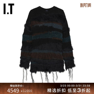 摩登时髦毛绒拼色拼接毛衣裙951F01X 针织连衣裙新款 JUUN.J女装