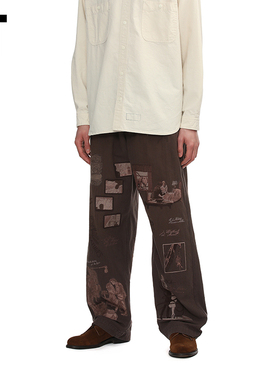 IT samuel zelig男装宽松长裤新款复古文艺风工装休闲裤FM55HBMP