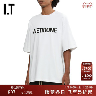 IT We11Done男装廓形短袖T恤新款简约酷感logo印花宽松半袖841UWH