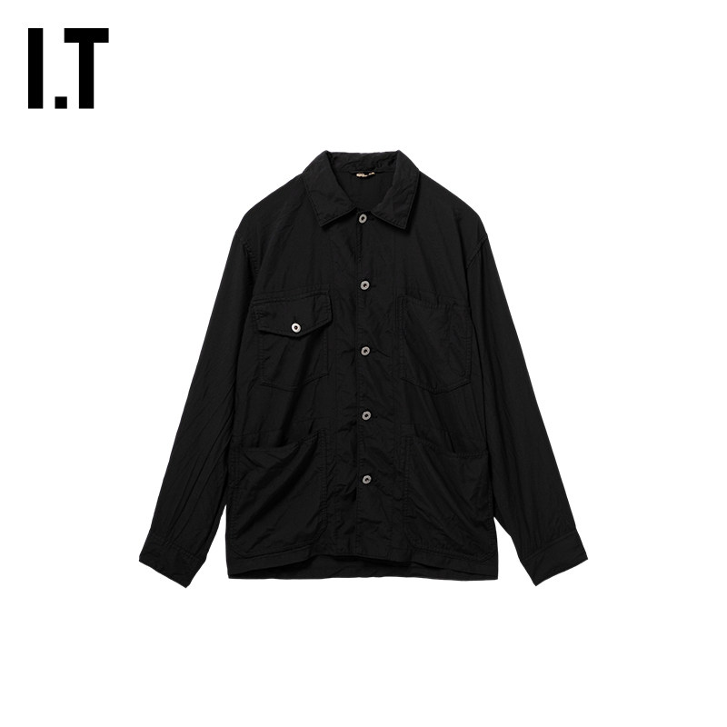 IT CDG COMME des GARCONS HOMME DEUX男装多口袋饰纯色长袖衬衫
