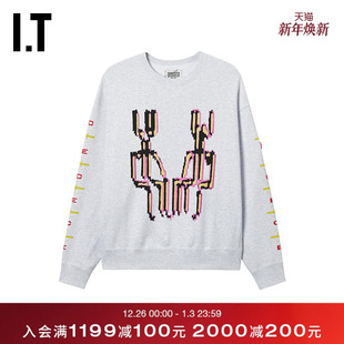 饰套头衫 潮流酷感像素图案装 宽松圆领卫衣新款 28CS03MP C.E男装