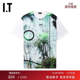 des GARCONS HOMME男装 T恤时尚 COMME 宽松短袖 艺术感印花 CDG