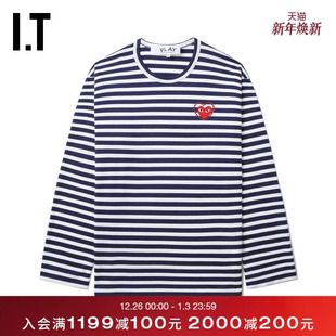 CDG GARCONS川久保玲情侣条纹长袖 PLAY des T恤休闲活力 COMME