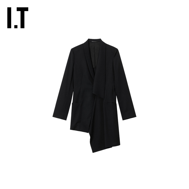 IT Yohji Yamamoto女装不对称西装夹克新款中长款外套J60101XQ