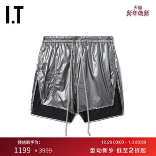 Rick 潮酷开叉休闲短裤 Owens 宽松光泽感新款 Champion联乘男装