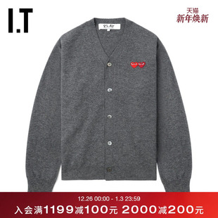 COMME PLAY des GARCONS川久保玲情侣款 合身羊毛针织开衫 CDG