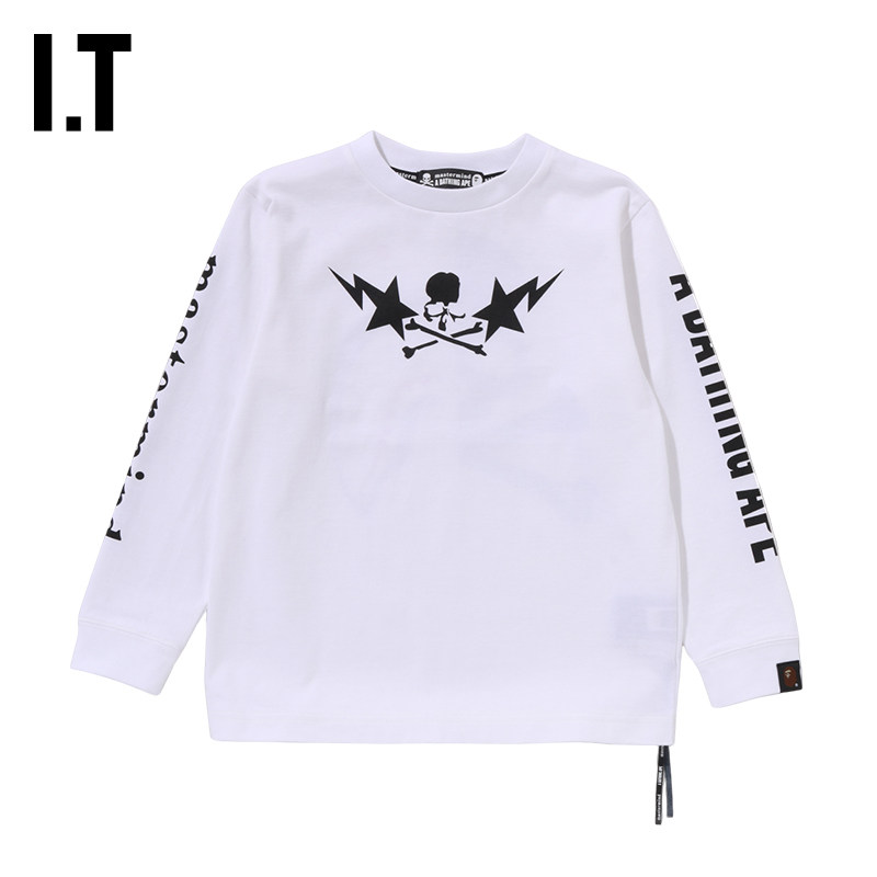 IT MASTERMIND VS BAPE童装长袖T恤个性潮童图案装饰上衣K311901N