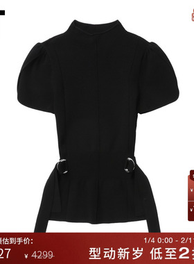 IT 3.1 Phillip Lim女装泡泡袖针织衫新款时髦个性饰袢带收腰上衣