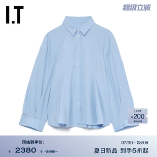 翻領(lǐng)襯衫 廓形袖 新款 日本ENF?LD女裝 寬松廓形純色襯衣130551XO