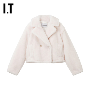 IT STAND STUDIO女装皮毛一体夹克新款时尚质感羊毛皮毛绒外套